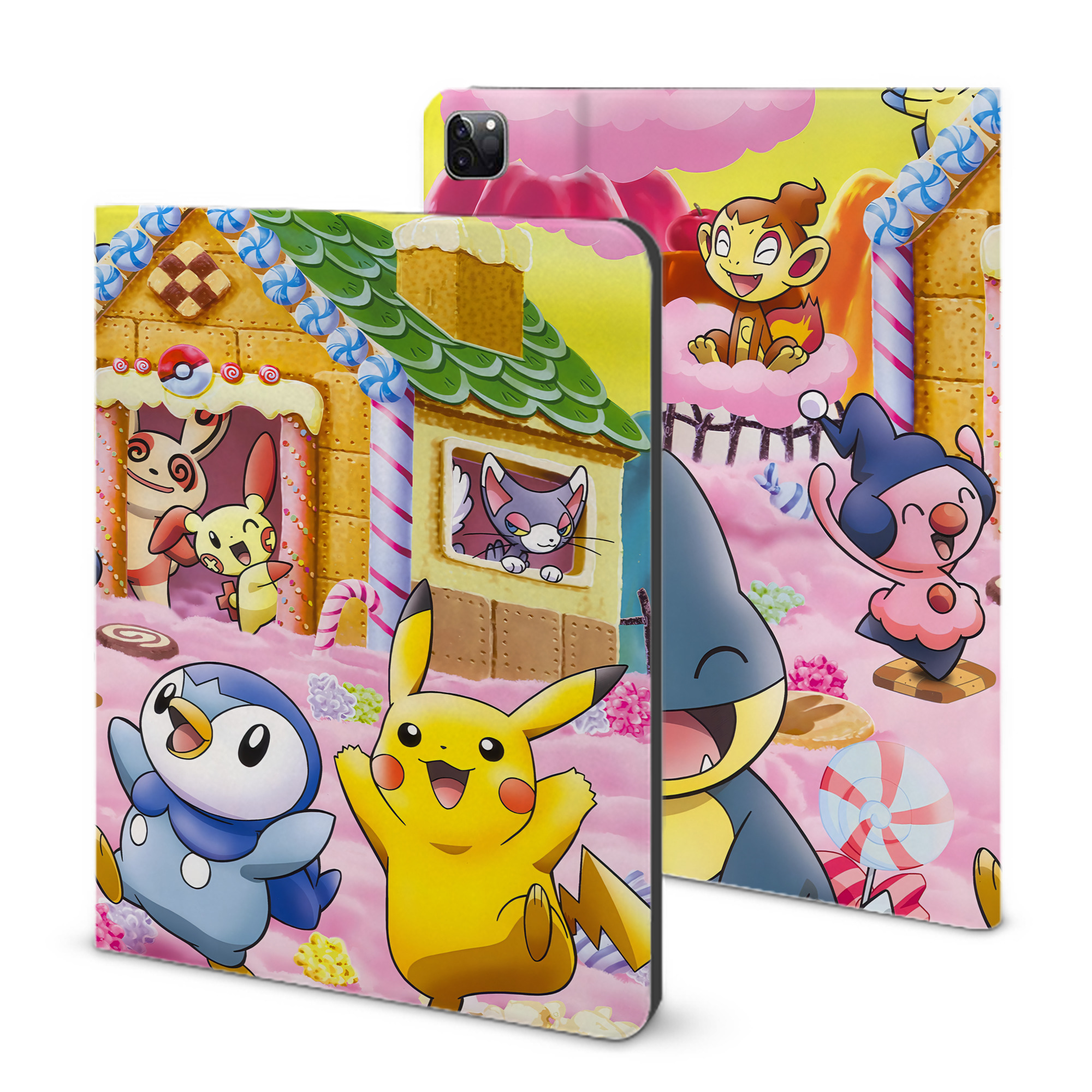 （画像用） ポケットモンスター Pokémon IPad ケース ブック型 PUレザー TPU 耐衝撃 軽量 薄型 ペン収納なし 全面保護 IPad 各モデル対応